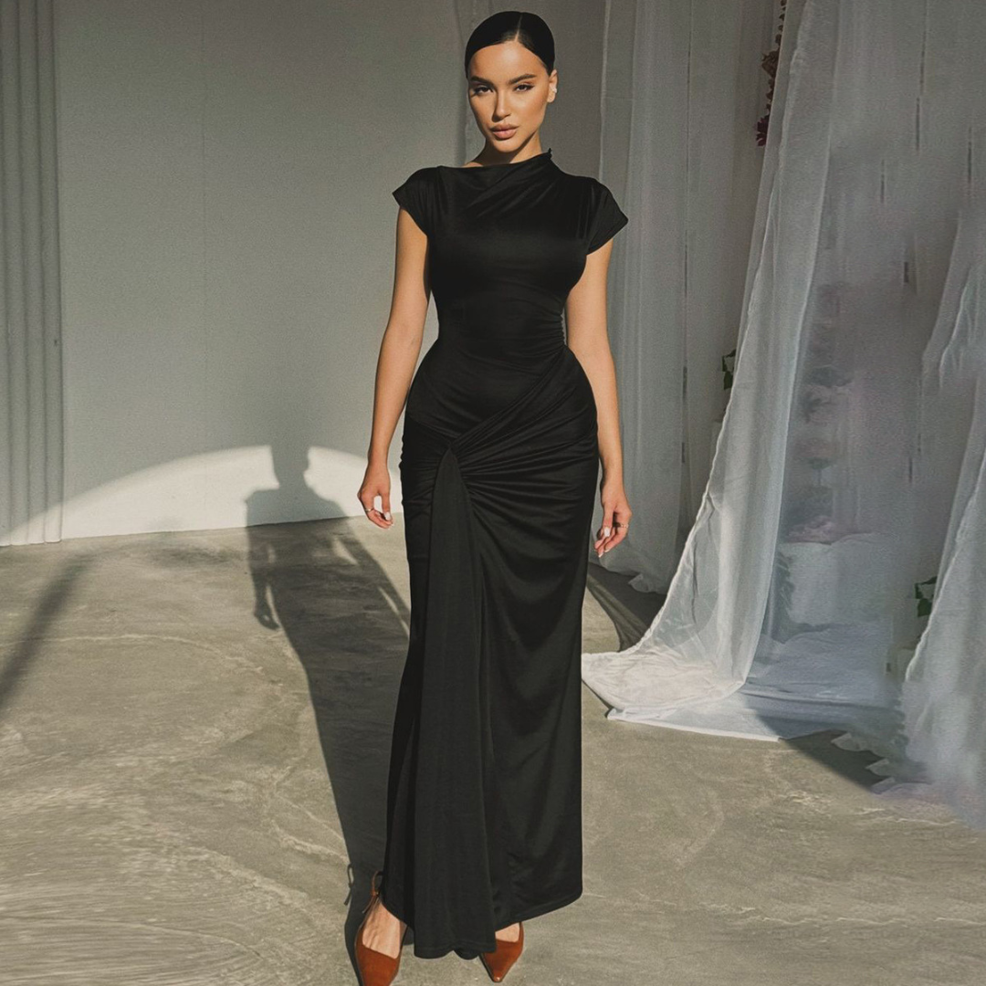 MIRIAM™ – Elegant Wrap Ruched Bodycon Formal Dress