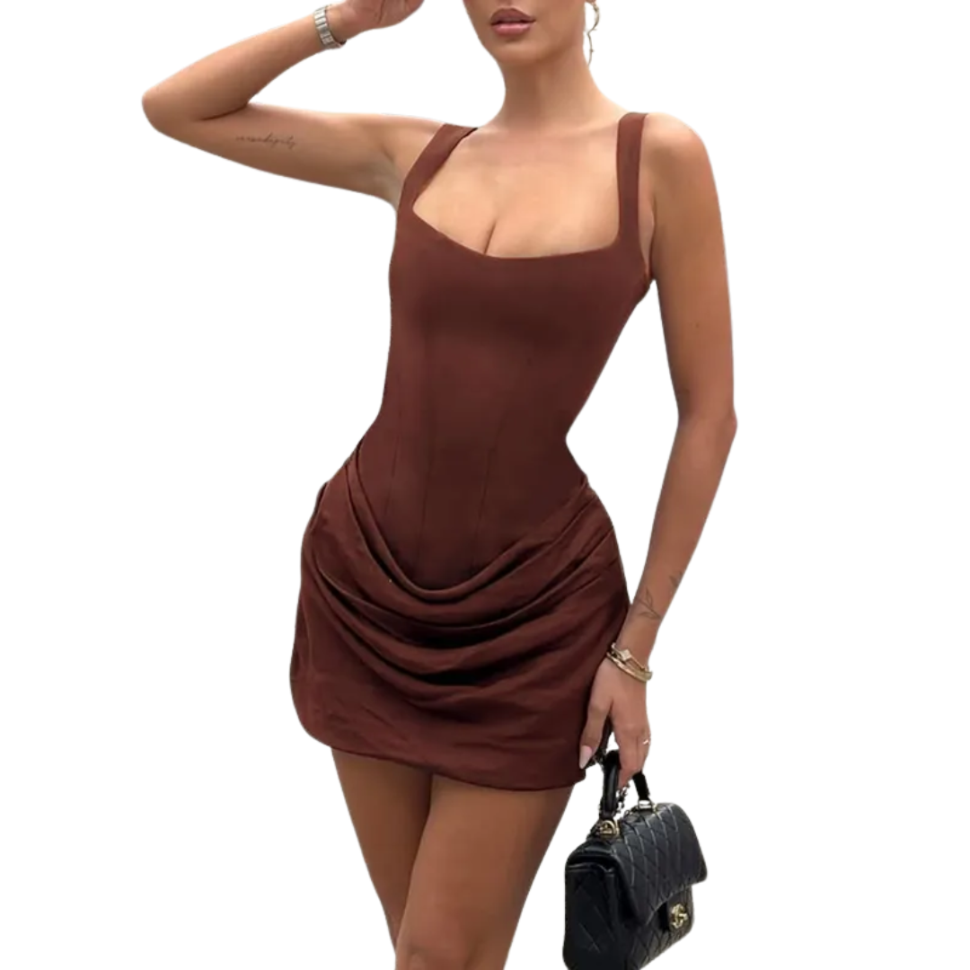 MARIBETH™ – Sexy Ruched Drawstring Corset Mini Dress