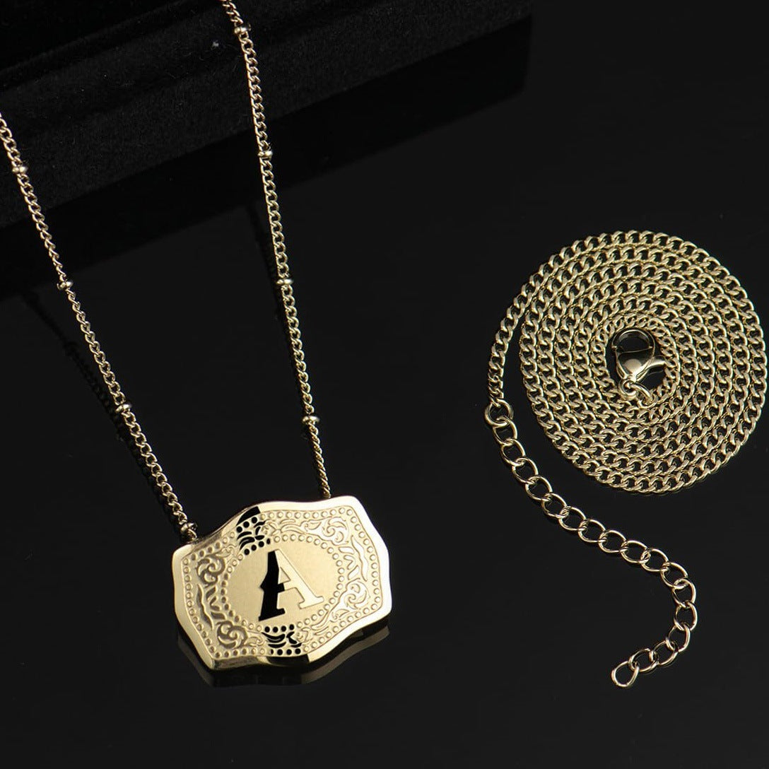 CINDY™ - Sleek Initial Letter Pendant Necklace