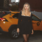 ALAIRE™ - Classy Backless Long Sleeve Square Neck A-Line Mini Dress