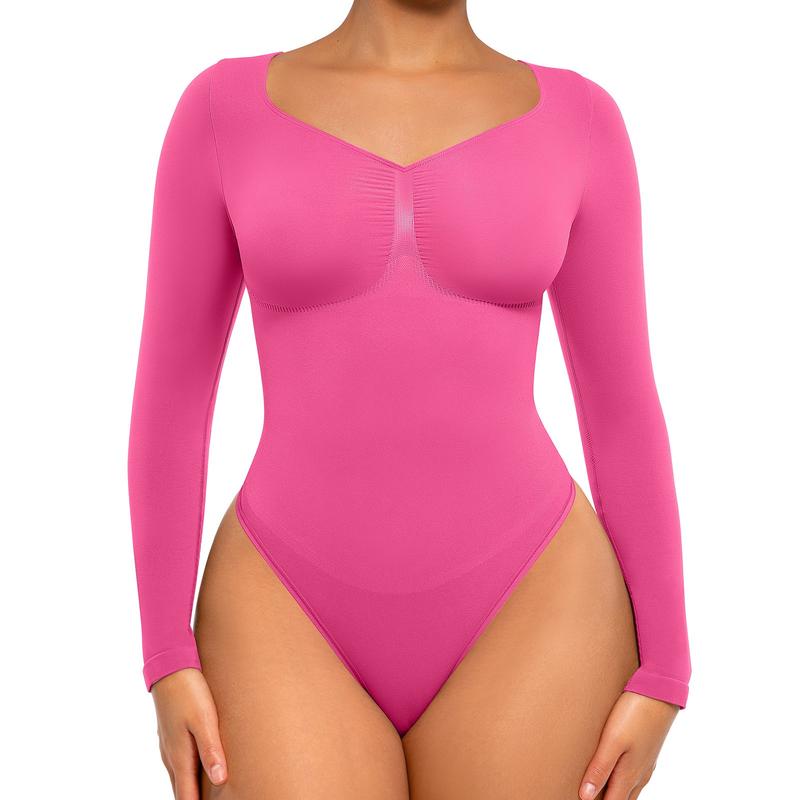SONYA™ - Seamless Shaping Long Sleeve Thong Bodysuit for Comfort